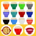 thumbnail image 2 of High Quality Microwave Popcorn Bowl Bucket Silicone DIY Red Popcorn Maker with Lid Chips Fruit Dish Kitchen Easy Tools, 2 of 5