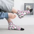 thumbnail image 2 of Rateoe Orchids Flowers Pattern Quarter Crew Socks,Toe Seamed Ankle Socks,Cotton Cushioned Breathable Athletic Crew Sports Socks, 2 of 7