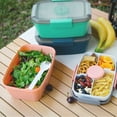 thumbnail image 4 of Loobuu 68 oz Salad Container Lunch Container, 3-Compartment Salad Bowl with Dressing Container Microwave Safe, Built-In Spoon & BPA-Free, 4 of 8