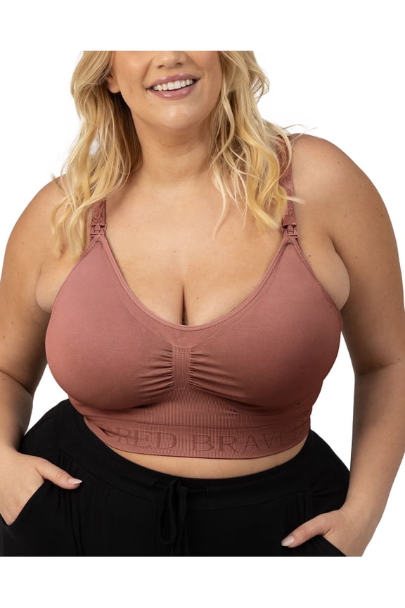 Sublime Seamless Nursing Bra | Wireless Maternity & Postpartum Bra | Premium Nursing Bras (Redwood, Small)