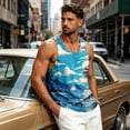 thumbnail image 3 of Men's Hawaii Graphic Beach Tank Tops Beach Summer Palm Tree Cut Off Sleeveless Shirts Casual Gym Vacation Muscle Clothings, 3 of 4
