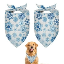 Dog Bandana 2 Pack,Blue Christmas Snowflake Pattern Bandanas for Dogs,Cat Bandana,Small/ Large Dog Bandana 2 Size,Dog Bandanas Girl Boy