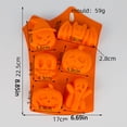 thumbnail image 2 of Halloween Silicone Baking Mold with Pumpkin Ghost Skeleton Bat Shapes, 6 Cavity Non-Stick Chocolate Candy Cake Mould, Multipurpose DIY Casting Mold for Epoxy Resin Soap Plaster Halloween Decor, 2 of 8