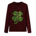 thumbnail image 5 of UngA St Patricks Shirt Women Lucky Irish Shamrock Clover Long Sleeve St Patrick’s Day Print Tshirts,Size M, 5 of 8
