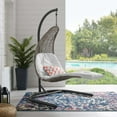 thumbnail image 3 of Modway Landscape Hanging Chaise Lounge Outdoor Patio Swing Chair in Light Gray White, 3 of 6