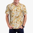 thumbnail image 3 of Rocae Retro 70s 60s Flower for Men's Short Sleeve Polo Shirt, Quick Drying Performance Moisture Wicking Sports Men's Golf Shirt Small, 3 of 9