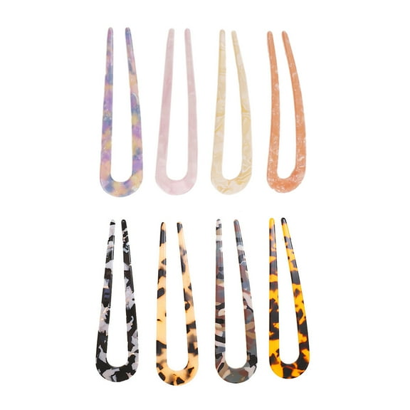 Niceauty u pins for hair bun Hair Pin Acetate Sheet Hair Fixing Women Cosplay 8pcs