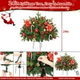 thumbnail image 6 of Waipfaru 2pack Outdoor Artificial Christmas Urn Filler,24inch Pre-lit Xmas Pine Trees with Cones,Berries,Tripod Stake and 70 LED Lights,Outdoor Holiday Home Decor, 6 of 7