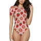 thumbnail image 1 of Balery Strawberries Body de cuello redondo de manga corta para mujer Tops de manga corta Tops básicos-Large, 1 of 7