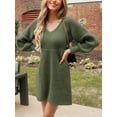 thumbnail image 5 of CUPSHE Women Honeycomb Knit V-Neck Mini Sweater Dress, 5 of 6