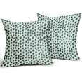 thumbnail image 2 of Teal Cream Pillow Covers 18x18 Set of 2 Boho Design Polka Dot Throw Pillows Modern Brush Strokes Print Decorative Outdoor Pillowcase Square Cushion Cover Linen Case for Home Sofa Couch Bed, 2 of 6
