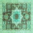 thumbnail image 1 of Ahgly Company Indoor Square Abstract Turquoise Blue Modern Area Rugs, 6' Square, 1 of 4