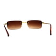 thumbnail image 2 of Art Nouveau Luxury 90s Rimless OG Narrow Rectangle Sunglasses Gold Gradient Brown, 2 of 4