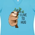 thumbnail image 4 of Inktastic I Live to Hug- Cute Sloth on a Branch Women's V-Neck T-Shirt, 4 of 5