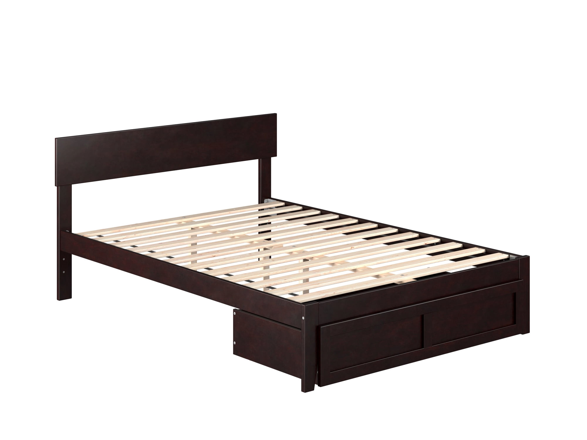 AFI Boston 14" Full Wood Platform Bed Frame with Foot Drawer Storage, Espresso