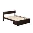 thumbnail image 3 of AFI Boston 14" Full Wood Platform Bed Frame with Foot Drawer Storage, Espresso, 3 of 7