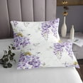 thumbnail image 3 of Erosebridal Purple Flower Coverlet Set Twin, Chic Dragonfly Bedding Set, Ultra Soft, 2pcs, 3 of 5