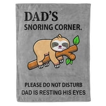Funnil Dad's Snoring Corner Blanket-Dad Gifts from Daughter or Son Birthday Gifts for Daddy Best Dad Gift Ideas 50"x60" Gray