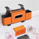 thumbnail image 3 of Organizador de respaldo de asiento de automóvil con portavasos y caja de pañuelos Caja de almacenamiento de cuero multifunción para respaldo de asiento de automóvil con ganchos y soportes para, 3 of 7
