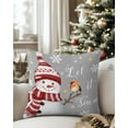 thumbnail image 3 of Christmas Decorative Throw Pillow Covers 20x20 Inch Set of 2 Red Snowman Pillow Cases for Couch, Bird Snowflake Gray Cushion Case for Living Room Bedroom Bed Car Chair, 3 of 8