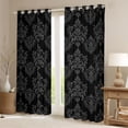 thumbnail image 2 of Feelyou Black Boho Damask Blackout Curtains Set of 2 (52x84 Each) for Adult, Vintage Western Flower Window Curtains, Hippie Mandala Style Curtains and Drapes, Blackout Curtains Bedroom Decor, 2 of 6