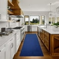 thumbnail image 2 of Custom Size Runner Rug Solid Design Blue Color 26 or 31 inch Wide Pick Your Length Non-Slip Rubber Backing Stair Runner, 2 of 6