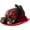 Red, variant on Jiibva Unisex Steampunk Top Hat Victorian Round With Goggles Gear Chain And Rose Flower Gothic Headpiece For Halloween