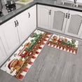 thumbnail image 3 of 2 Piece Christmas Plaid Kitchen Rug Sets Xmas Forest Rustic Farmhouse Kitchen Floor Mat Absobent Kitchen Rugs and Matsfor Bathroom Room (47x17+30x17 inches), 3 of 7