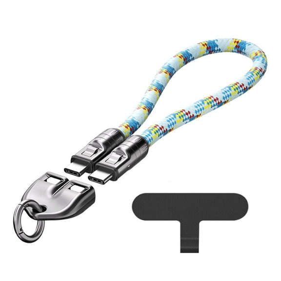Wireless Charging Cable, Wearable Charging Bracelet, Fast Charging 240W for Laptops Phones Tablets, Durable Nylon Clasp, Data Transfer 480Mbps, Portable Power Solution