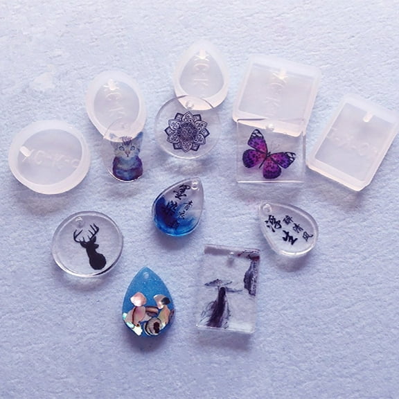 Resin Silicone Mould - 5 Pcs Clear white Rectangle Silicone Molds ,DIY Crafts Casting Molds ,Healthfulness,for DIY Pendant Mould