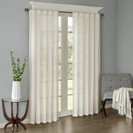 home essence avery solid crushed window panel pair walmart com