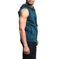 thumbnail image 3 of G-Style USA Men's Lightweight Athletic Casual Sleeveless Eyelet Drawstring Zipper Hoodie SL888 - Crown Blue- Medium, 3 of 7
