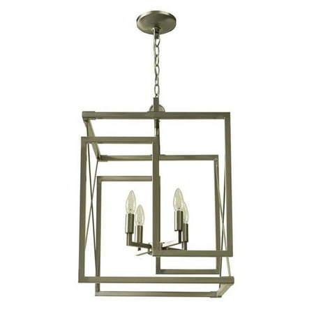 

Yosemite Home Decor 120035412 Taurus 4-Light Modern Abstract Chandelier Brushed Nickel Finish