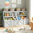 thumbnail image 5 of Wooden Kids Bookshelf and Toy Storage Organizer,with Storage Cabinet and Toy Shelf, Floor Standing Toy Organizer,Anti-Tip Design Perfect for Playroom, Nursery, Bedroom, Study area, 5 of 8