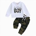 thumbnail image 4 of NOLDARES Toddler Baby Boy Clothes Set 1T 2T 3T 4T 5T 6T Letter Print Long Sleeve Sweatshirt Elastic Pants Fall Outfits Size:12-18 M,Camouflage, 4 of 5