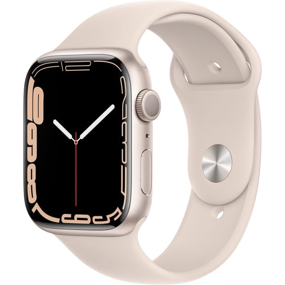 Pre-Owned Apple Watch Series 9 With Blood Oxygen. GPS Cellular 45mm Starlight Aluminum Case with Starlight Sport Band - S/M.