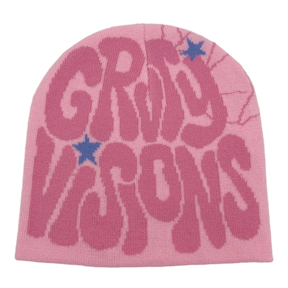 Hats for Women Punk Letter Cold Proof Warm Fashion Winter Knitted Wool Hat