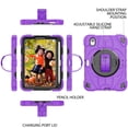 thumbnail image 5 of ELEHOLD Case for iPad mini (6th Generation), Heavy Duty Shockproof Case with Pencil Holder/Stand/Hand Strap/Shoulder Belt, Rugged Protective Cover for Boys Girls,Purple, 5 of 10