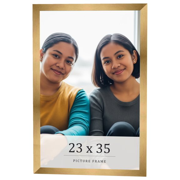23x35 Frame Gold Bronze Solid Wood Picture Frame Width 0.75 Inches | Interior Frame Depth 0.5