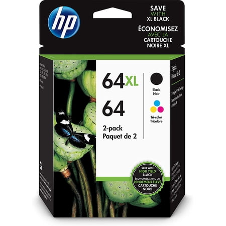 UPC: 0193424008025 | HP 64 (3YP23AN) Tri-Color & Black XL Ink Cartridge Combo Pack