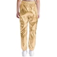 thumbnail image 2 of TiaoBug Kids Boys Girls Glitter Metallic Dance Pants Trousers for Hip Hop Jazz Stage Performance Gold 16, 2 of 7