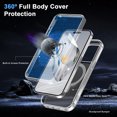 thumbnail image 6 of Ancove for iPhone 15 Pro Max Case with Invisible Magnetic Stand, Compatible with Mag-Safe Military-Grade Protection with Built-in Screen Protector, Shockproof Phone Case for Women Men,Clear, 6 of 6