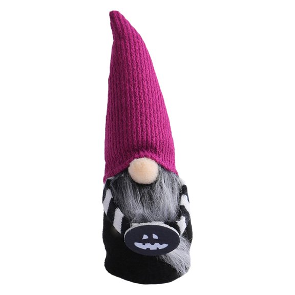 Clearance Under $5 | Knitted Gnome Plush Figure with Witch Hat for Halloween Tabletop Decor