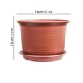thumbnail image 3 of Aodebiao 7 Inch Plant Pots for Indoor or Outdoor Plants, Wide Water Ripples Flower Pots with Drainage Holes & Saucer, Plastic Planters Set for Garden & Home Decor, 3 of 6