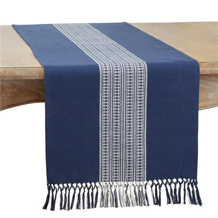 

Saro Lifestyle 365.NB1672B 16 x 72 in. Stripe Oblong Table Runner Navy Blue