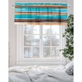 thumbnail image 5 of Vintage Turquoise Valances for Windows Brown Gradient Abstract Wood Grain Valance Rod Pocket Light Filtering Short Window Treatments Curtains for Kitchen Bathroom Living Room Bedroom, 42 x 12 Inch, 5 of 7