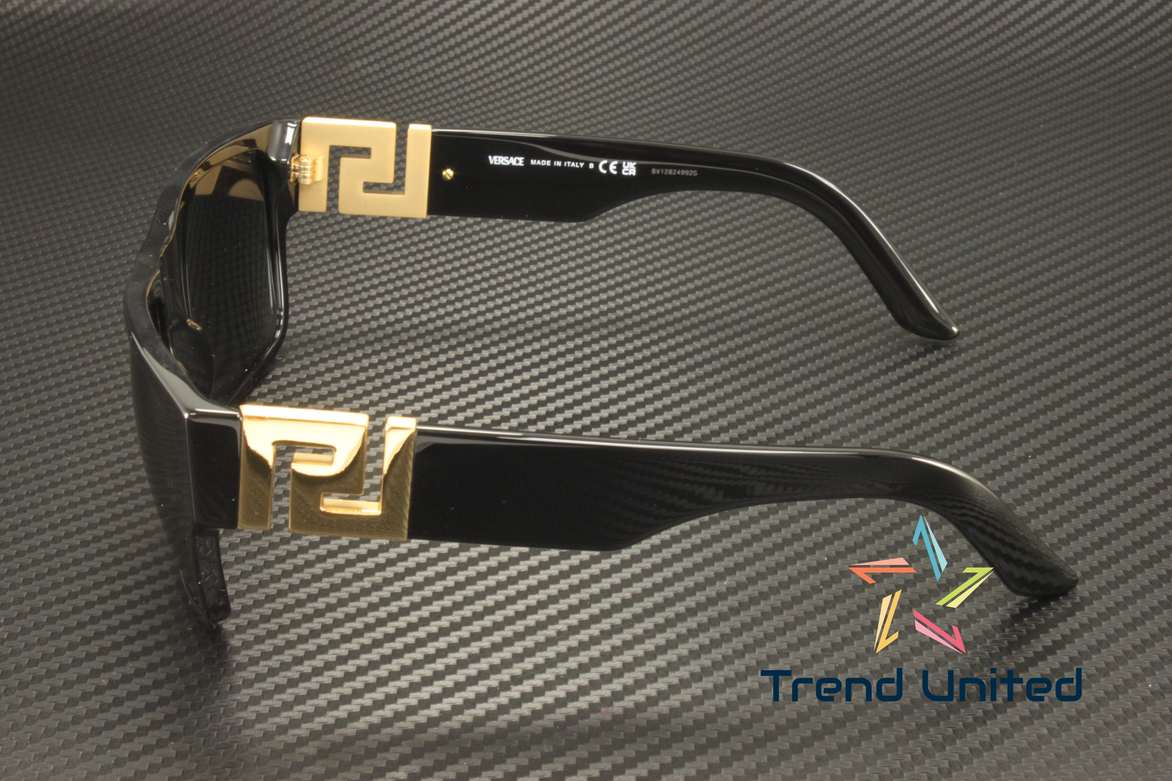 Versace Plastic Unisex Square Sunglasses Black 59mm Adult