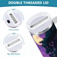 thumbnail image 3 of Yayeee 40oz Double-Wall Insulated Stainless Steel Tumbler with Handle Bottle, Purple Street, 3 of 8