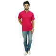 thumbnail image 3 of Atasi Casual Half Sleeves Men's Cotton Mandarin Collar Shirt Tunic-Large, 3 of 5