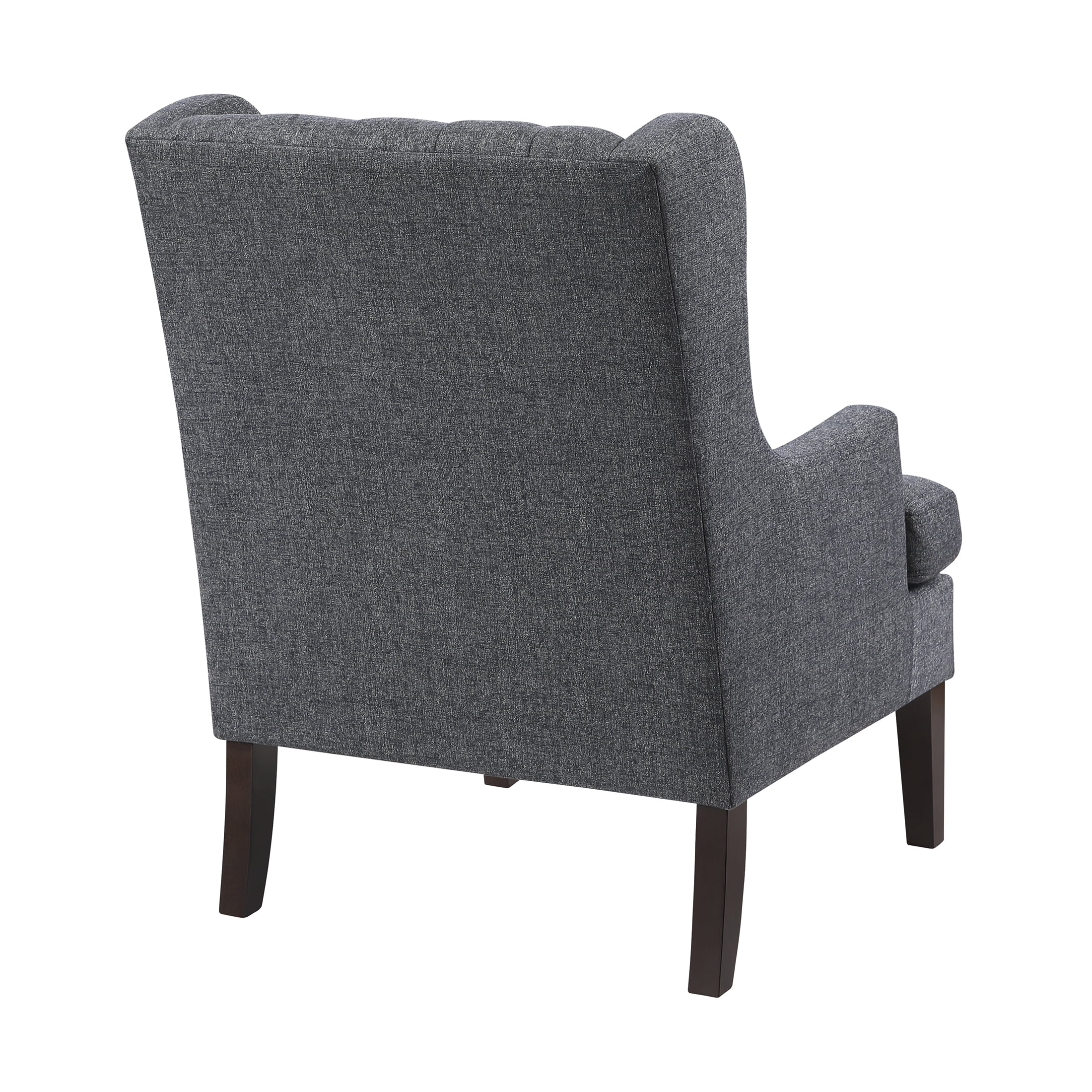OakvillePark Velloria Textured Fabric Tufted Back Accent Chair, Charcoal